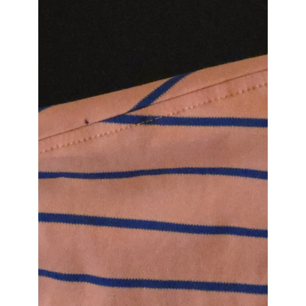 Polo Ralph Lauren Mens Large Classic Fit Orange With‎ Blue Stripes